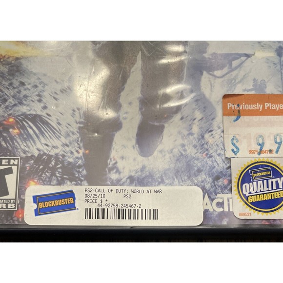 Call of Duty World at War Final Fronts Playstation 2 PS2 Blockbuster Stickers - Picture 2 of 6